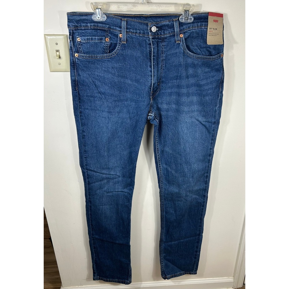 Levi's 511 Slim Jeans Mens 36x34 Blue Stretch Denim NEW‎ Classic Casual Workwear